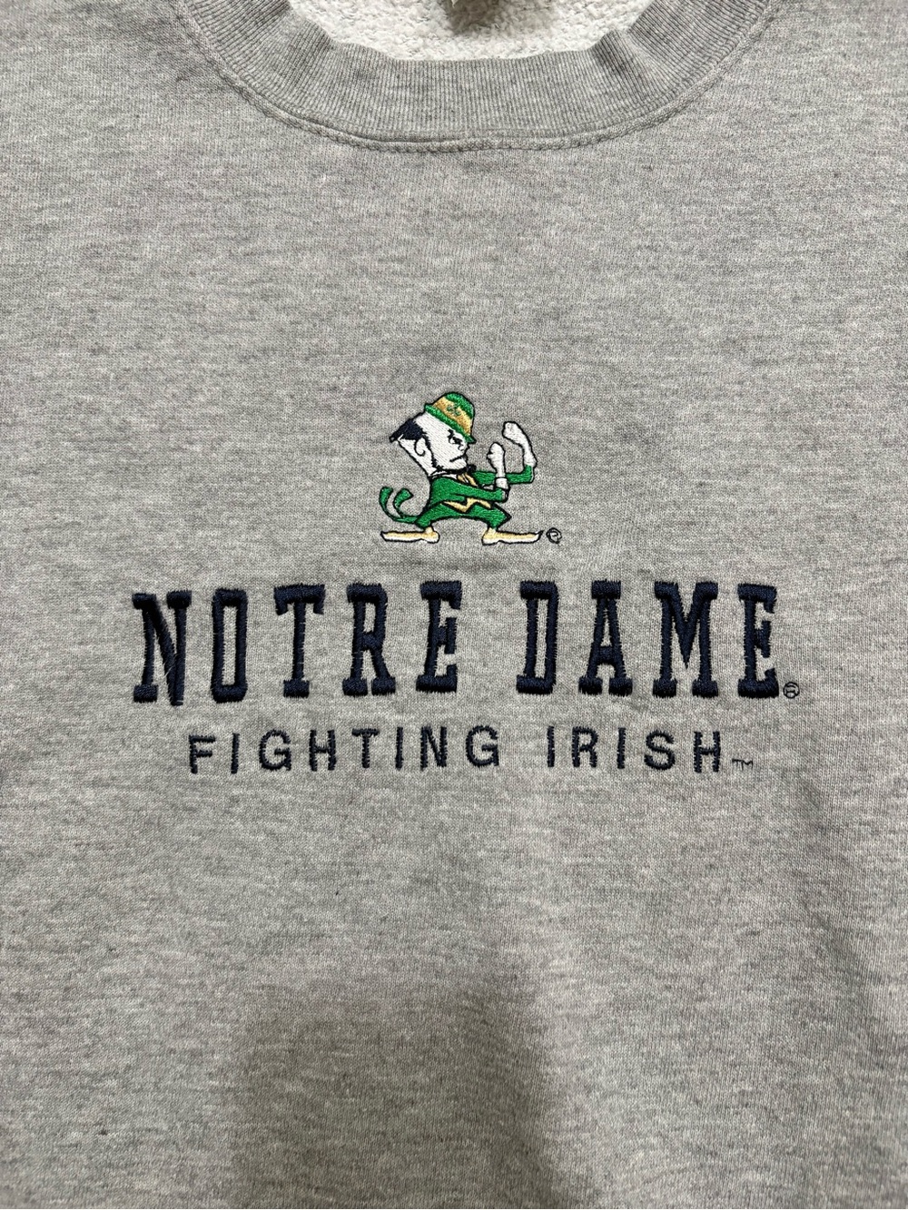 Notre Dame Fighting Irish Briar Creek Gray Crewneck Sweatshirt - Picture 2 of 4